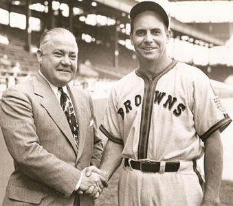 Browns owner Donald Barnes and manager Luke Sewell